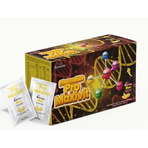 PHARMAKİDS PRO MAXİVİT 30 SAŞE MUZLU MULTİ VİTAMİN VE MİNERALLER İÇERİR