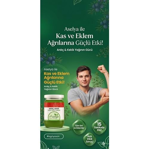 ASELYA ARDINÇ VE KEKİK YAĞI ÖZLÜ AĞRI KESİCİ VE MASAJ KREMİ