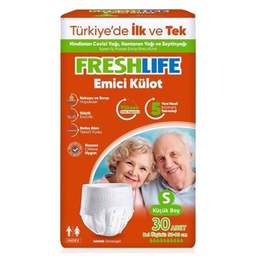 FRESHLİFE HASTA BEZİ KÜÇÜK BOY 30'LU SMALL KÜLOTLU