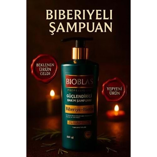 BİOBLAS GÜÇLENDİRİCİ BAKIM ŞAMPUANI BİBERİYE & BİOTİN 900 ML