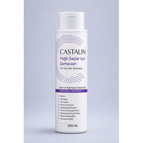 CASTALİN YAĞLI SAÇLAR İÇİN ŞAMPUAN 200 ML ( ZAYIF VE AĞIRLAŞAN SAÇLAR İÇİN )