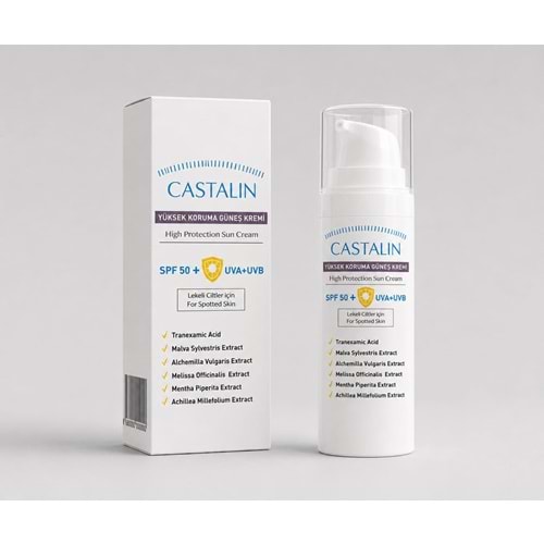 CASTALİN GÜNEŞ KREMİ SPF 50 + UVA + UVB 50 ML LEKELİ CİLTLER İÇİN