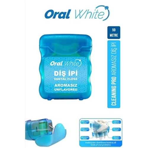 ORAL WHİTE CLEANİNG PRO SADE DİŞ İPİ 50 M