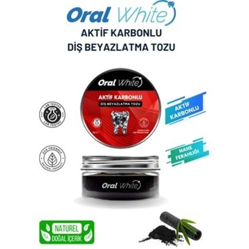 ORAL WHİTE AKTİF KARBONLU DİŞ BEYAZLATMA TOZU 50 GR