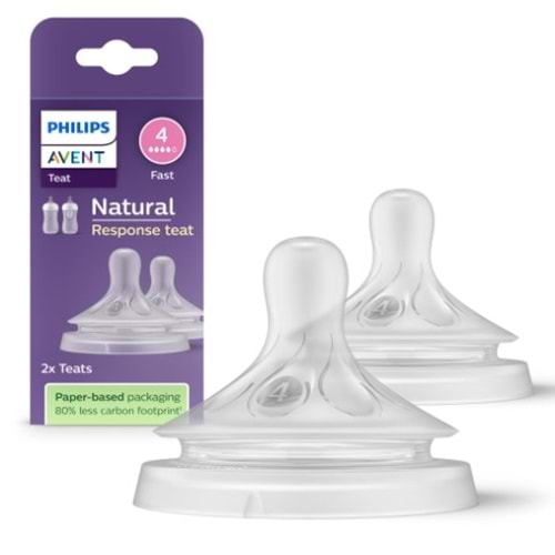 PHİLİPS AVENT NATURAL RESPONSE BİBERON BAŞLIĞI EMZİĞİ 4 NUMARA 3+ AY 2'Lİ