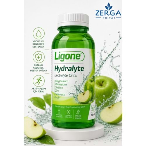 LİGONE HYDRALYTE YEŞİL ELMA AROMALI 250 ML ENERJİ İÇECEĞİ VE MAGNEZYUM