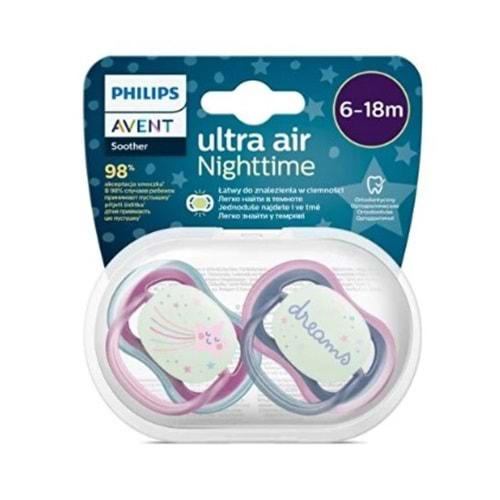 PHİLİPS AVENT ULTRA AİR NİGHT KARANLIKTA PARLAR GECE EMZİĞİ 6-18 AY KIZ