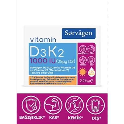 SORVAGEN D3K2 DAMLA 1000 IU 20 ML