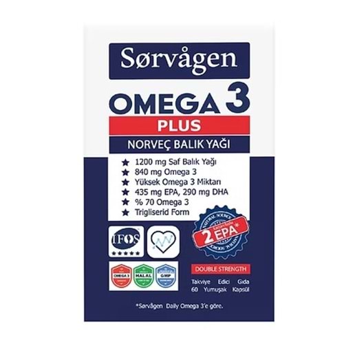 SORVAGEN OMEGA 3 PLUS NORVEÇ BALIK YAĞI 60 KAPSÜL
