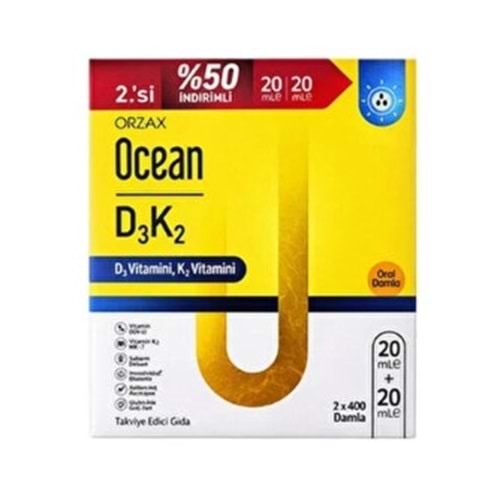 OCEAN D3K2 DAMLA 20+20 ML - İKİNCİSİ %50 İNDİRİMLİ
