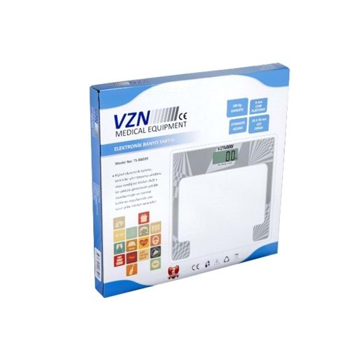 VZN AKILLI DİJİTAL BANYO BASKÜLÜ TARTI VÜCUT ANALİZ LCD EKRAN (YAĞ-KAS-SU-KİLO)