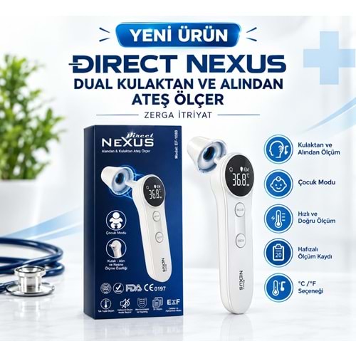 DİRECT NEXUS DUAL KULAKTAN VE ALINDAN ATEŞ ÖLÇER