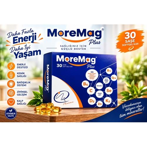 MOREMAG PLUS 30 SAŞE + OMEGA 30 SOFTJEL ( MULTİVİTAMİN VE MİNERALLER )
