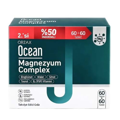 OCEAN MAGNEZYUM COMPLEX 60+60 TABLET - İKİNCİSİ %50 İNDİRİMLİ