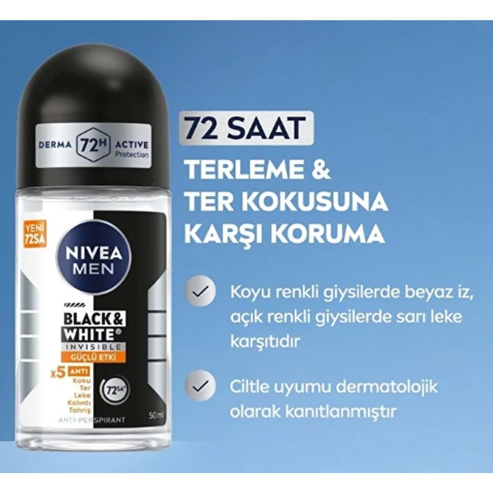 NİVEA MEN BLACK & WHİTE ROLL-ON 50 ML ( DEODORANT )