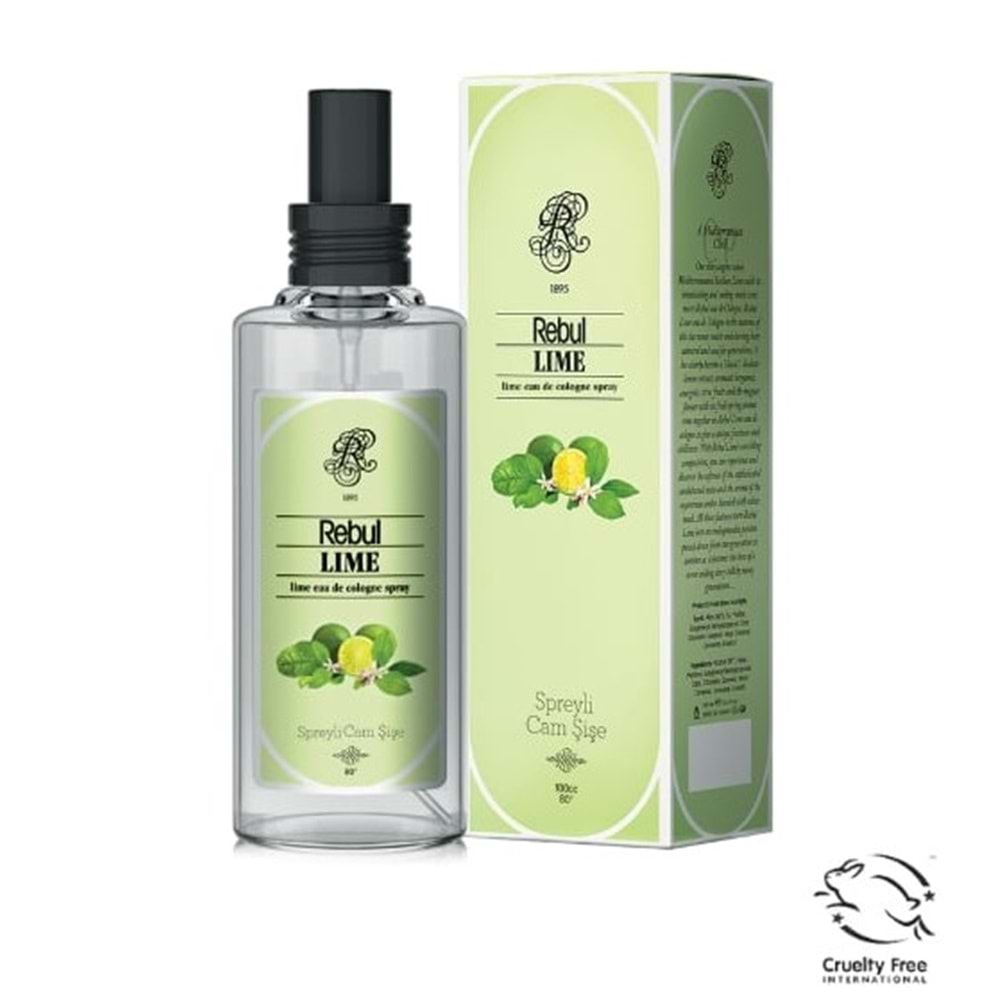 REBUL LİME (SİCİLYA LİMON KOKUSU) CAM ŞİŞE SPREYLİ KOLONYA 100 ML