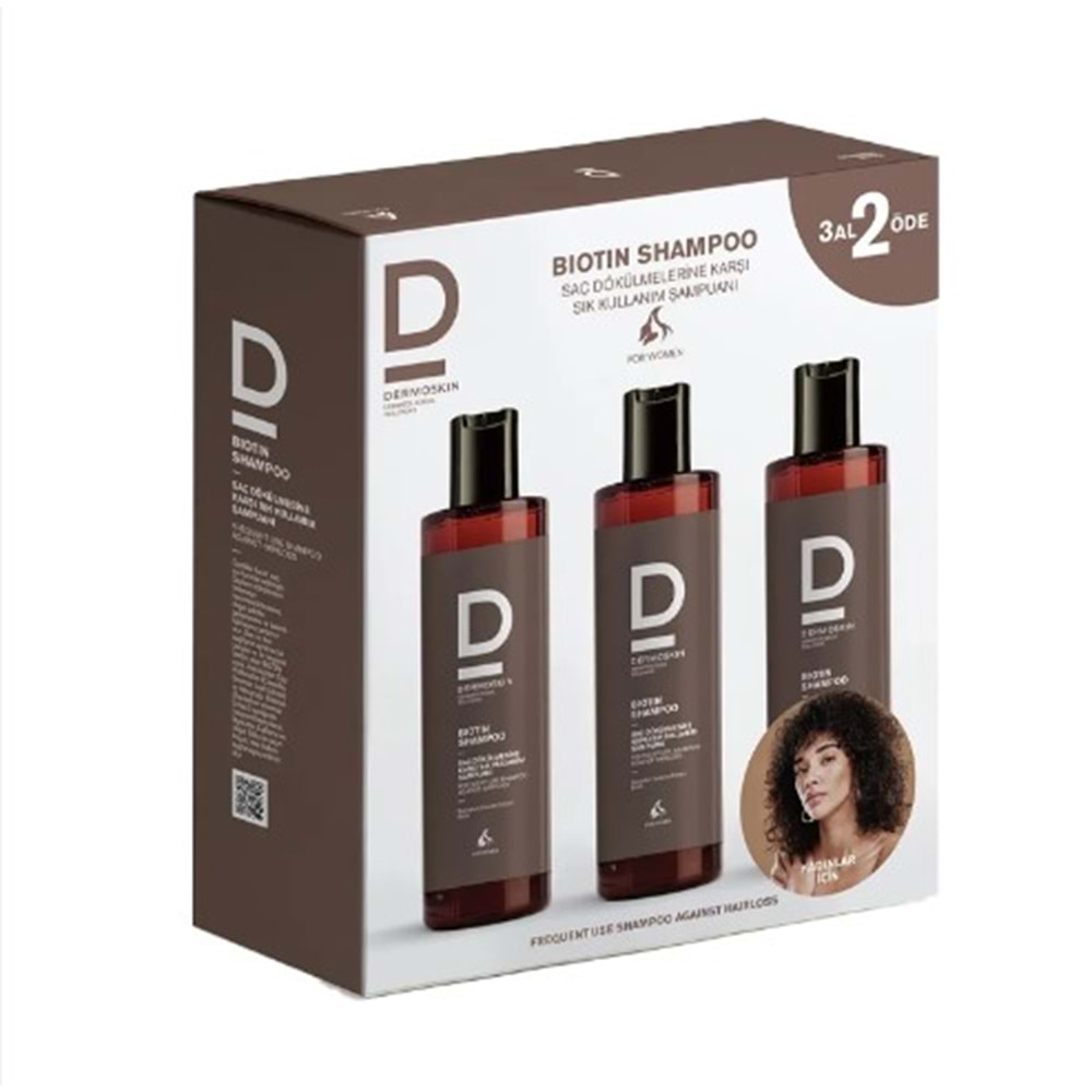 DERMOSKİN BİOTİN ŞAMPUAN 3 AL 2 ÖDE KADINLARA ÖZEL 200 ML