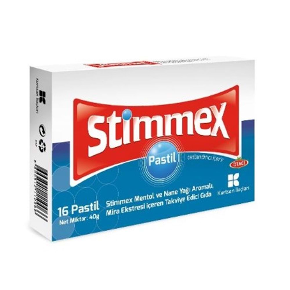 STİMMEX 16 PASTİL MENTOL VE NANE AROMALI MİRA EKSTRESİ İÇERİR