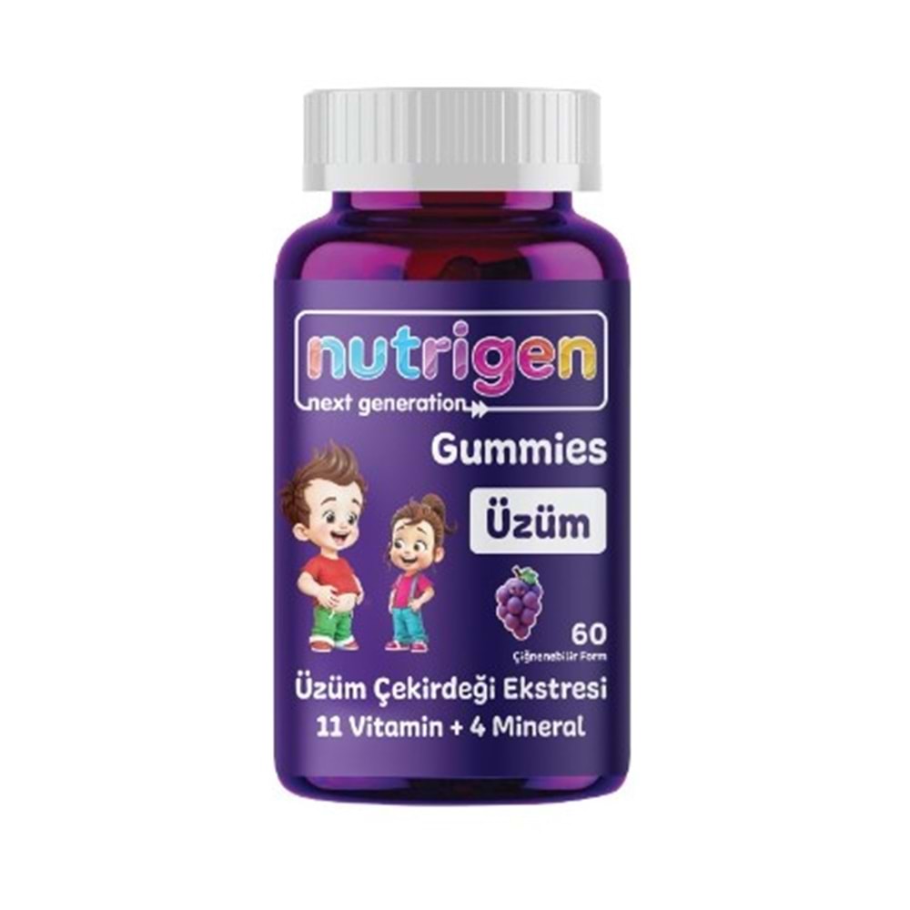 NUTRİGEN GUMMİES ÜZÜM ÇEKİRDEĞİ EKSTRESİ 60 ÇİĞNEME TB
