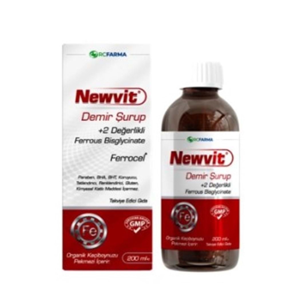 NEWVİT DEMİR ŞURUP 200 ML FERROUS BİSGLYCİNATE