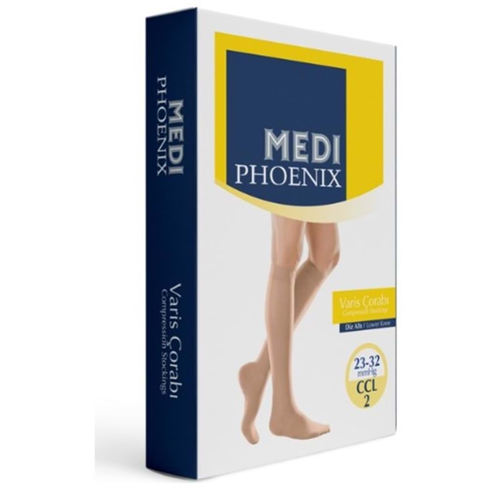 MEDİ-PHOENİX CCL2 23-32 MMHG KÜLOTLU AÇIK PARMAK VARİS ÇORABI NO:5 TEN RENGİ